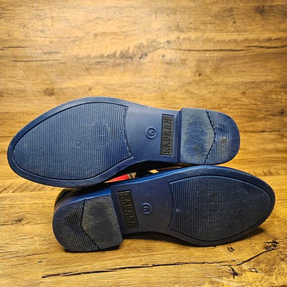 Lauren Ralph Lauren Navy Red Waterproof Rubber Water bootie Rainboot sz 6 - Picture 6 of 10